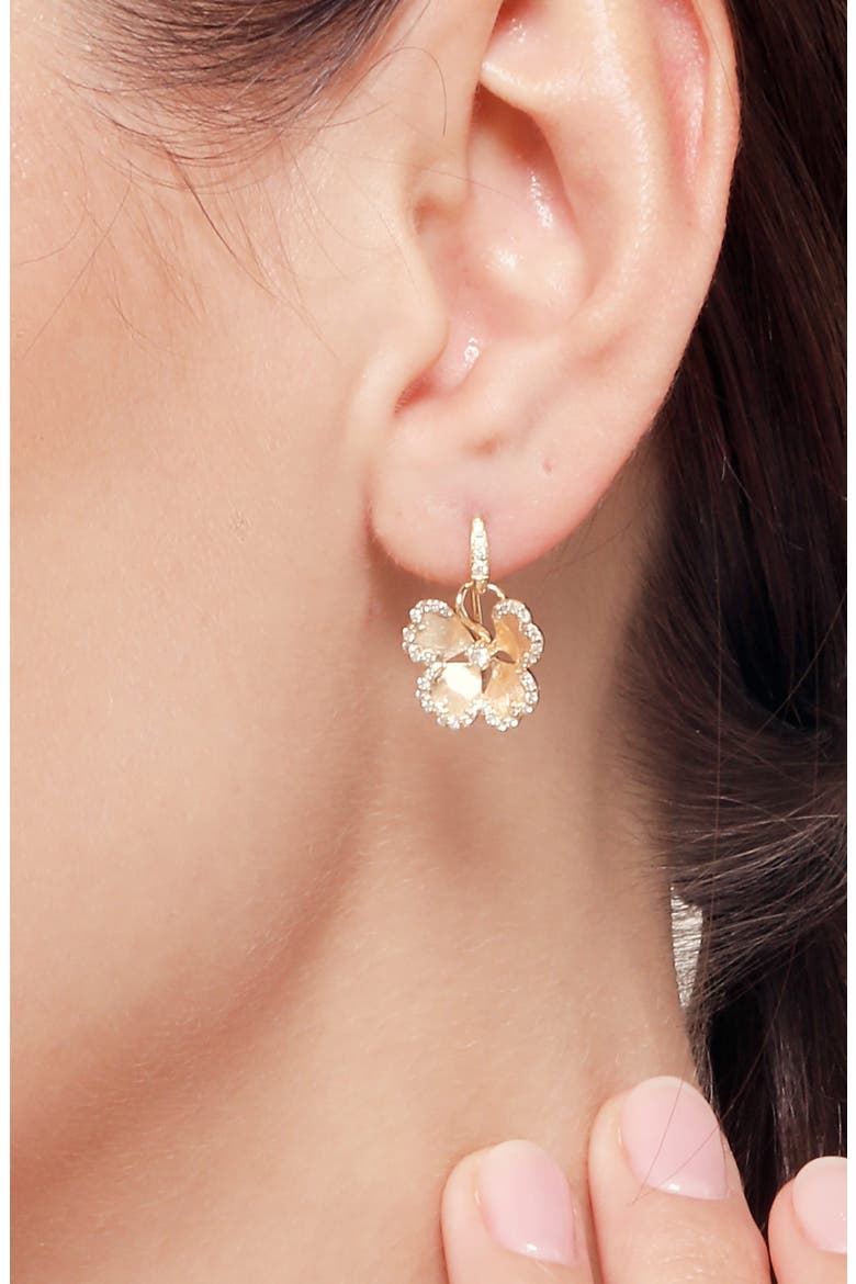 Cerez Fleur Earrings Petite, Alternate, color, Yellow Gold