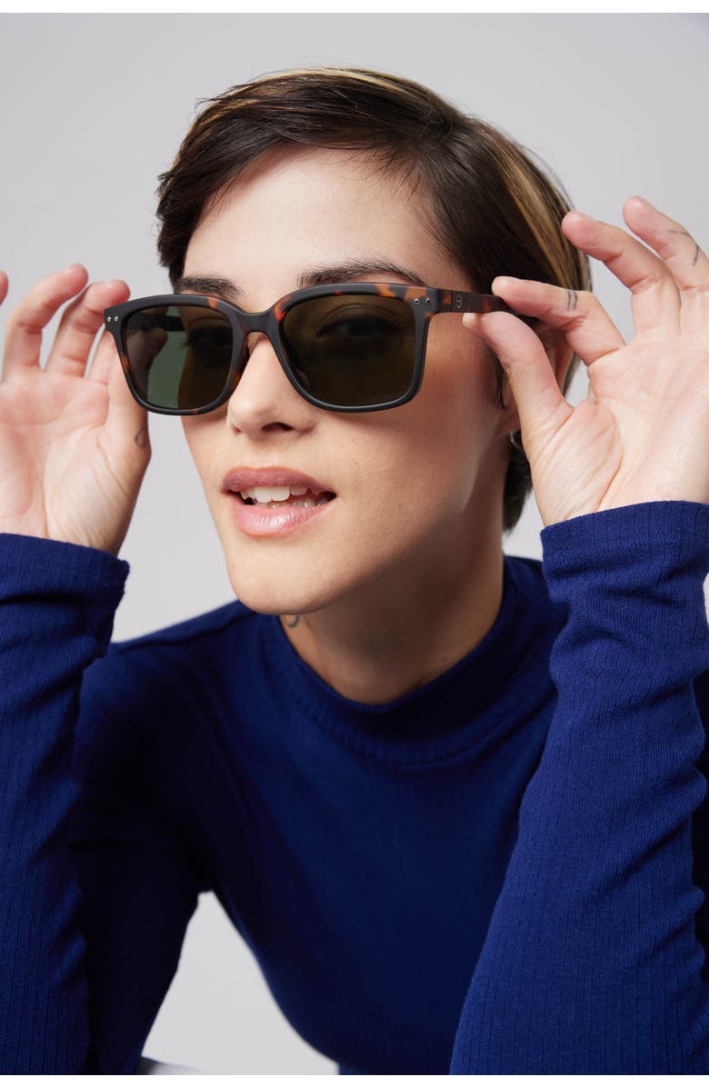 IZIPIZI #L 54mm Rectangular Sunglasses, Alternate, color, Tortoise