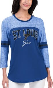 G-III 4HER BY CARL BANKS Women's G-III 4Her by Carl Banks Blue St. Louis Blues Play The Game 3/4-Sleeve T-Shirt