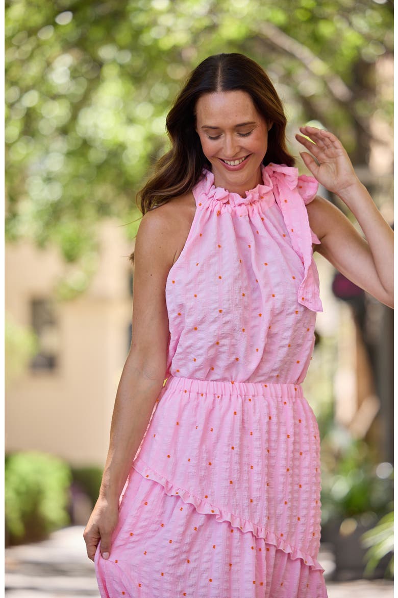 Soul Seersucker Sleeveless Top, Alternate, color, NEON PINK DOBBY