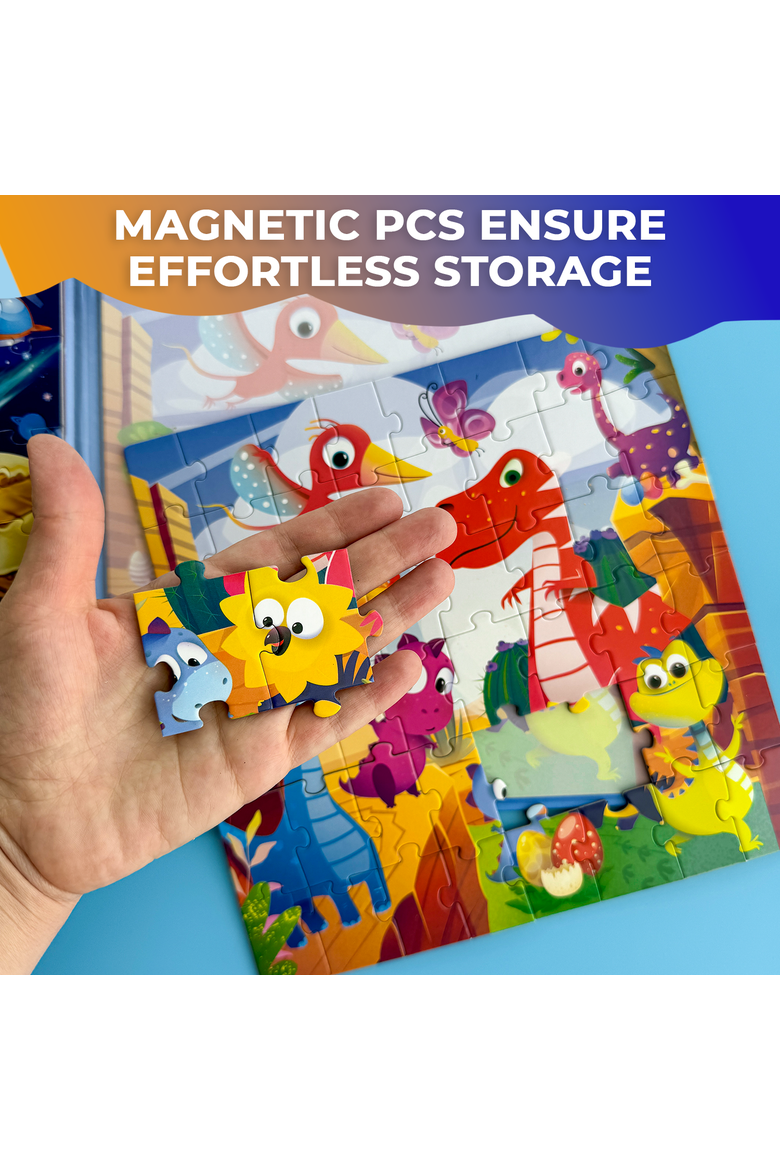 Magnetic Jigsaw Puzzle Set - 2x48 Piece, Alternate, color, Space