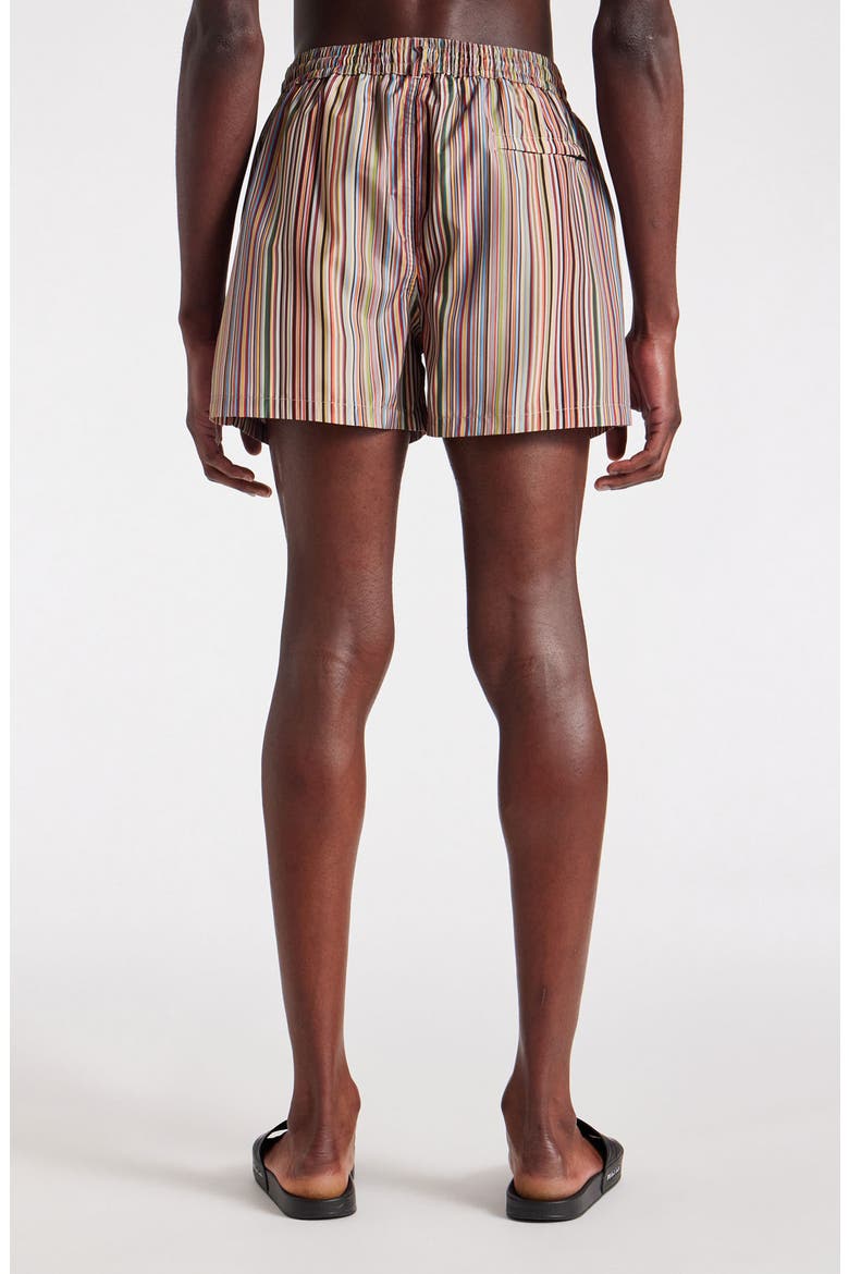 Signature Striped Swim Trunks, Alternate, color, MULTI COLOURED
