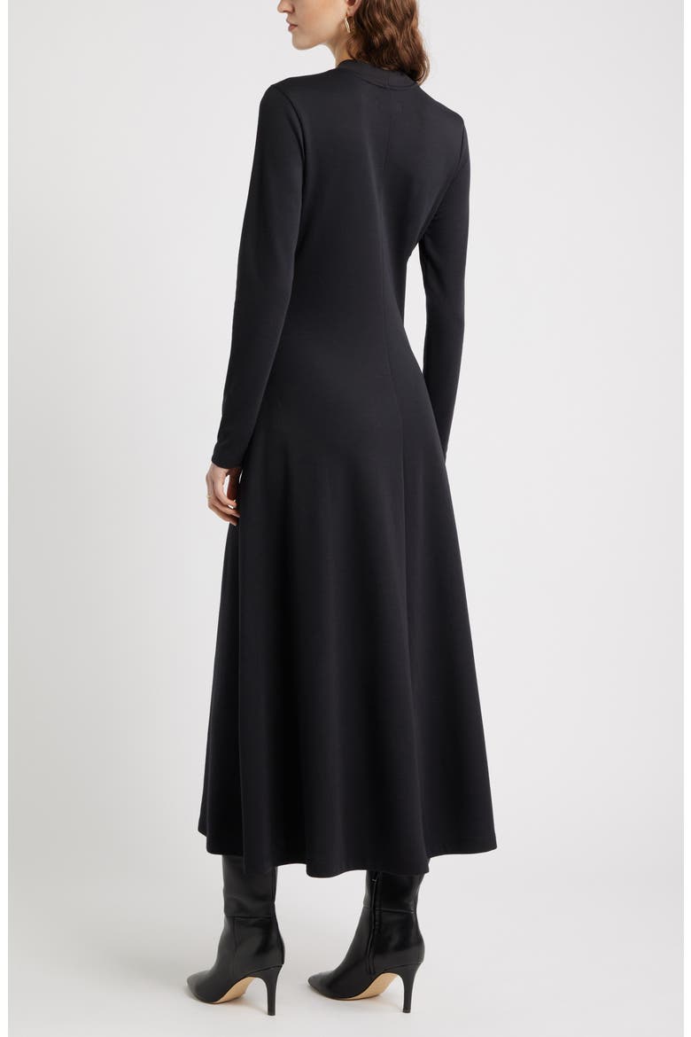 Mock Neck Long Sleeve Maxi Dress, Alternate, color, BLACK