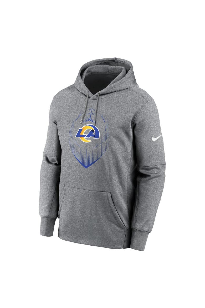 Men's Nike Heather Gray Los Angeles Rams Icon Performance Pullover Hoodie, Alternate, color, Heather Gray