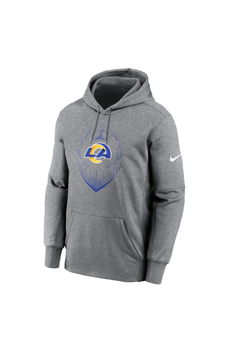 Nike Men's Nike Heather Gray Los Angeles Rams Icon Performance Pullover Hoodie, Alternate, color, Heather Gray