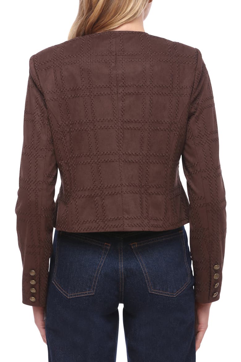 Faux Suede Crop Jacket, Alternate, color, BITTER