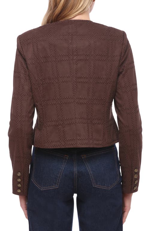 Bagatelle Faux Suede Crop Jacket In Brown