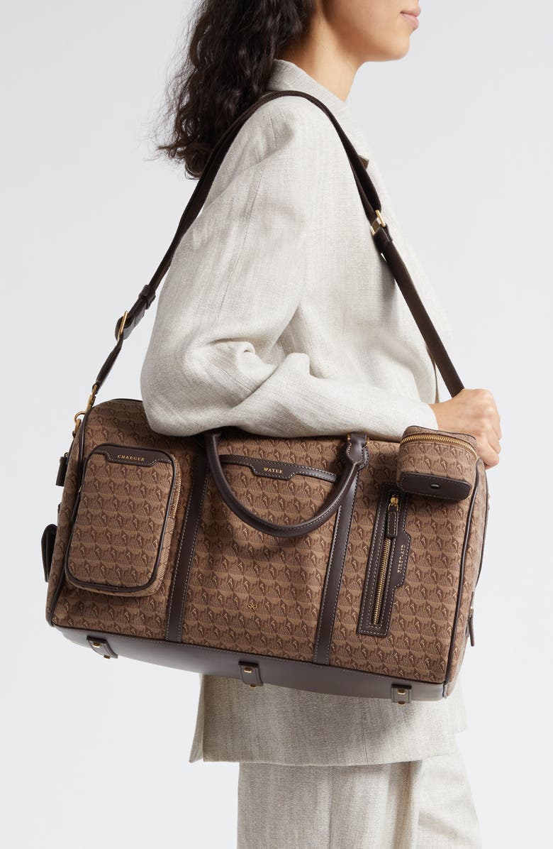 Anya Hindmarch In-Flight Jacquard Barrel Travel Bag, Alternate, color,