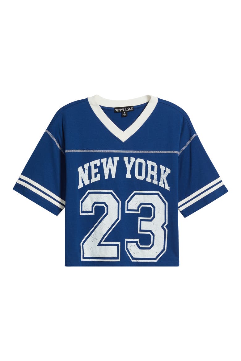 New York 23 Graphic Football T-Shirt, Alternate, color, NAVY