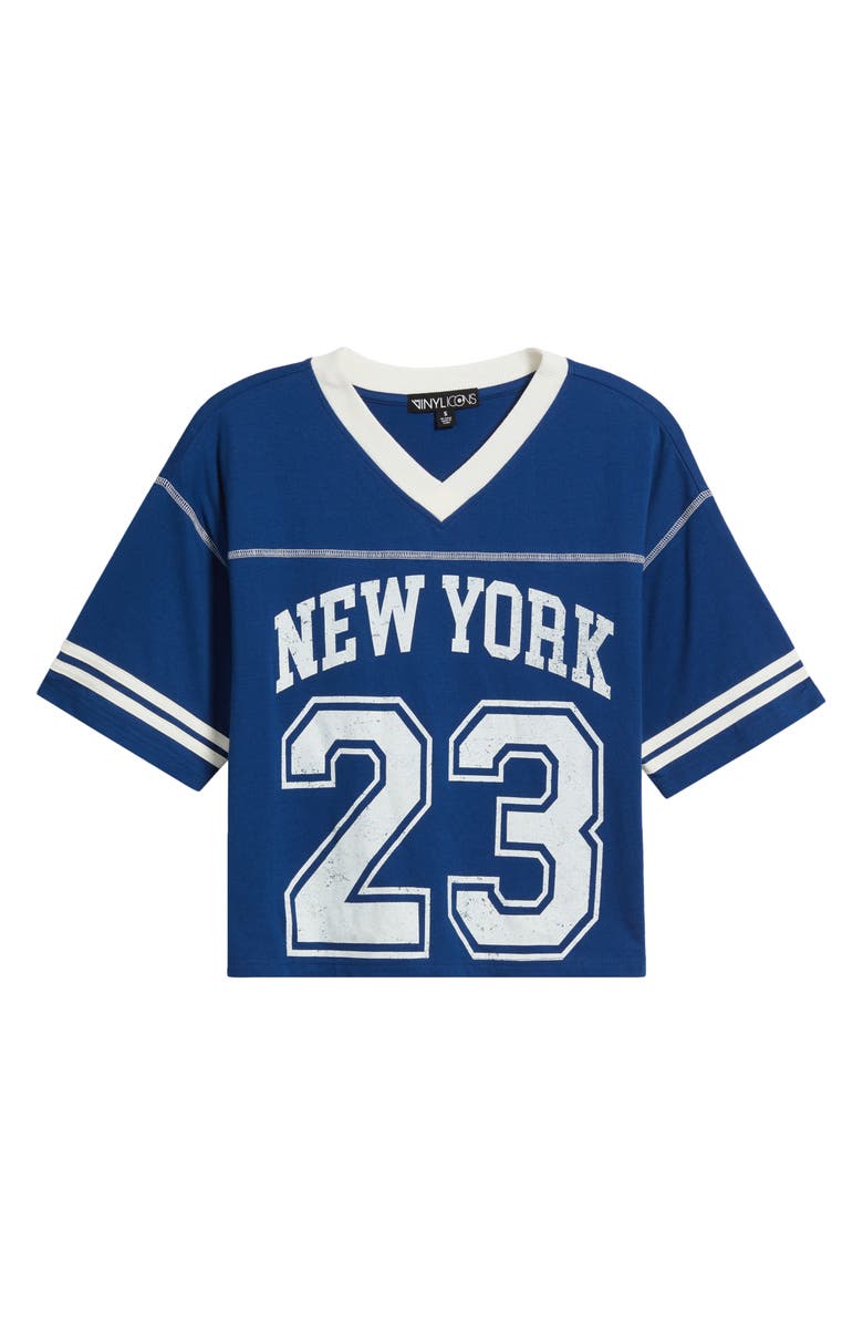 Vinyl Icons New York 23 Graphic Football T-Shirt, Alternate, color, Navy