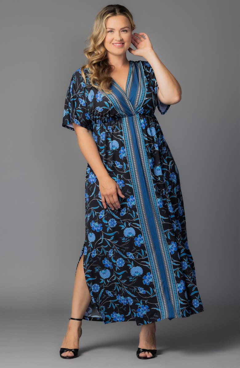 Kiyonna Wanderlust Floral Maxi Dress, Alternate, color,