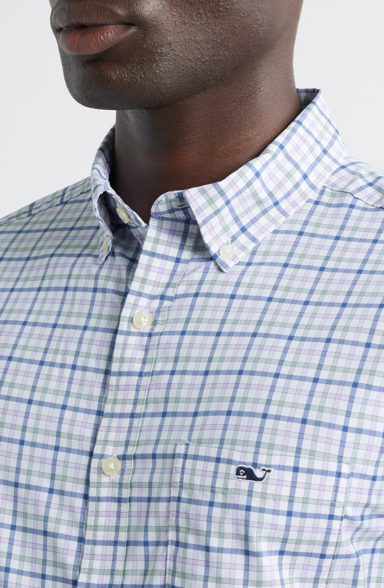 vineyard vines Forepeak Tattersall Check Performance Button-Down Shirt, Alternate, color, Lilac Breeze