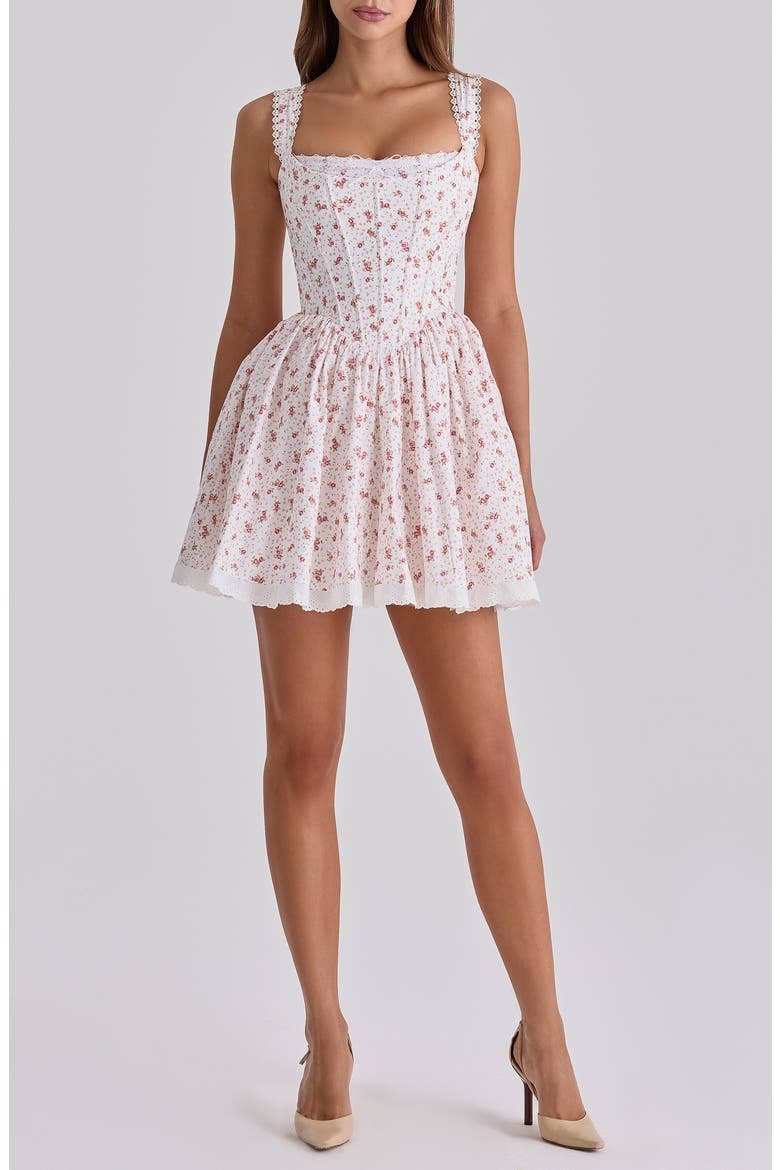 Ami Corset Minidress, Alternate, color, WHITE DAINTY