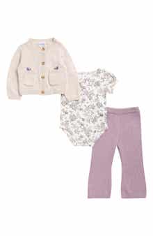 Kids' 3-Piece Sweater Cardigan, Bodysuit & Pants Set