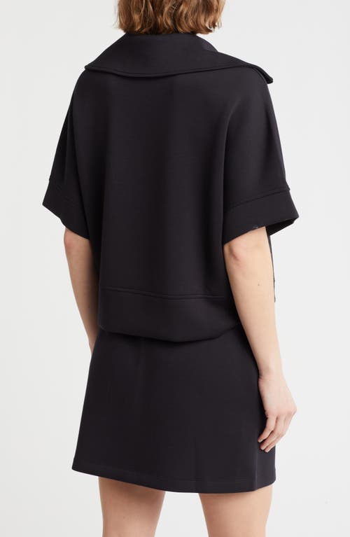 Z BY ZELLA Z BY ZELLA WHISPER QUARTER ZIP SCUBA KNIT TOP