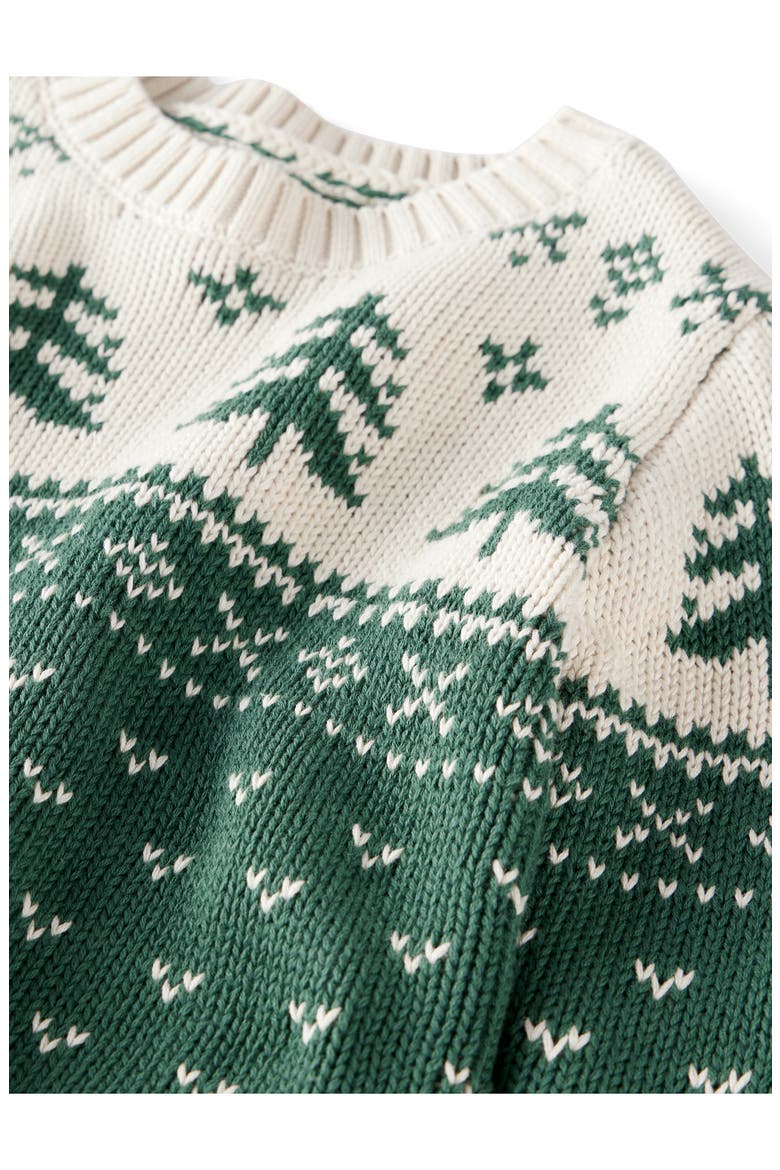 Kids' Fair Isle Organic Cotton Sweater, Alternate, color, GREEN FAIRISLE