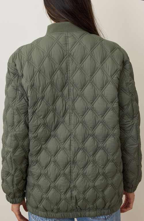 Marine Layer Marina Quilted Bomber Jacket In Green
