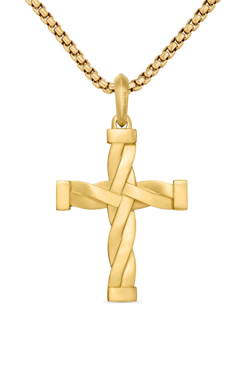 David Yurman Helios Cross Pendant in 18K Yellow Gold with Diamonds, Alternate, color, 18K Yellow Gold/ Diamond