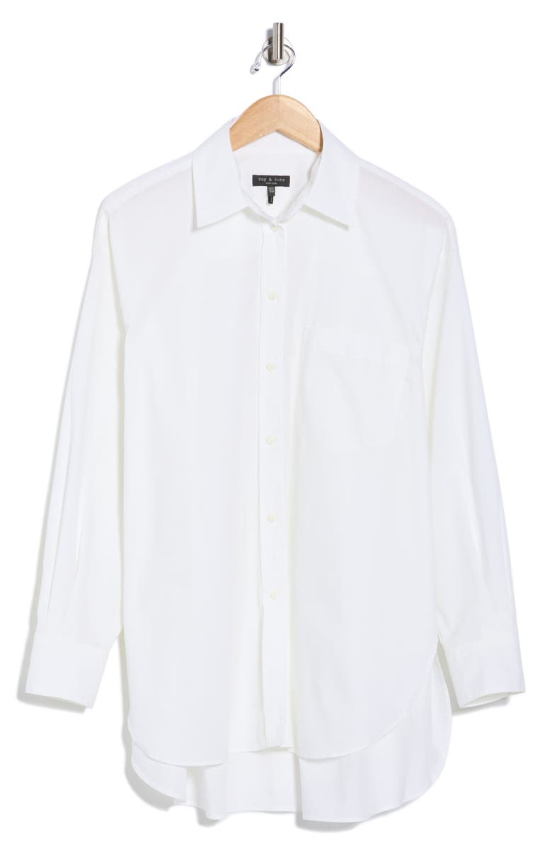 rag & bone Max Cotton Boyfriend Shirt, Alternate, color, White