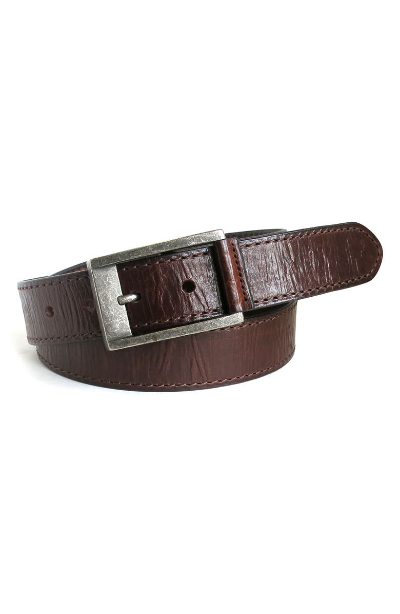 BOCONI Burnished Calfskin Leather Belt, Alternate, color, 