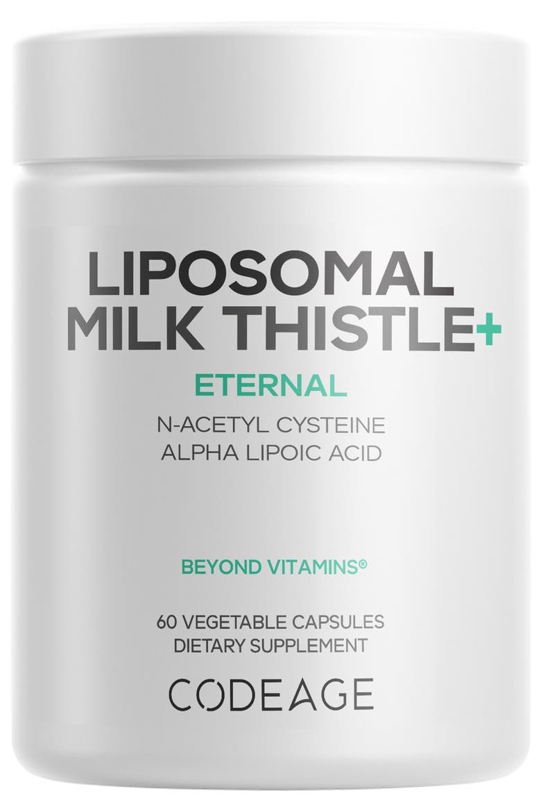 Liposomal Milk Thistle+, NAC, Artichoke, Dandelion Supplement, Main, color, White