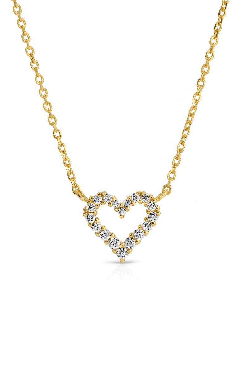 Joy Dravecky Mini Pavé Heart Pendant Necklace, Main, color, Gold