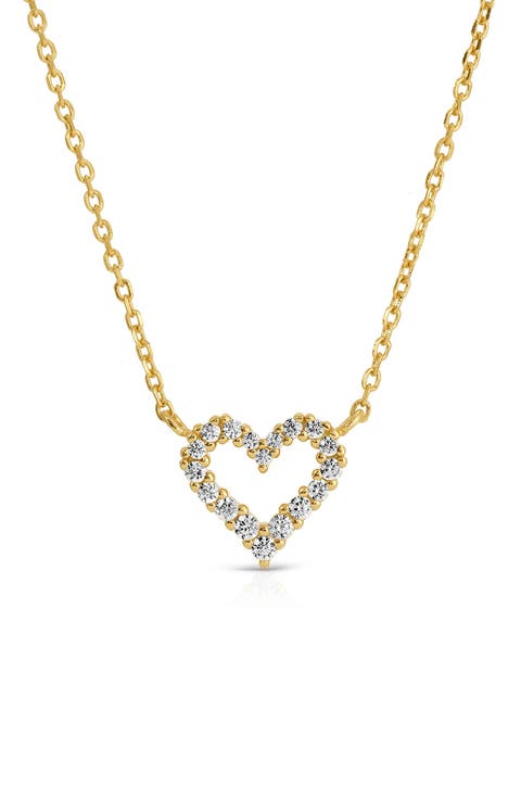Mini Pavé Heart Pendant Necklace