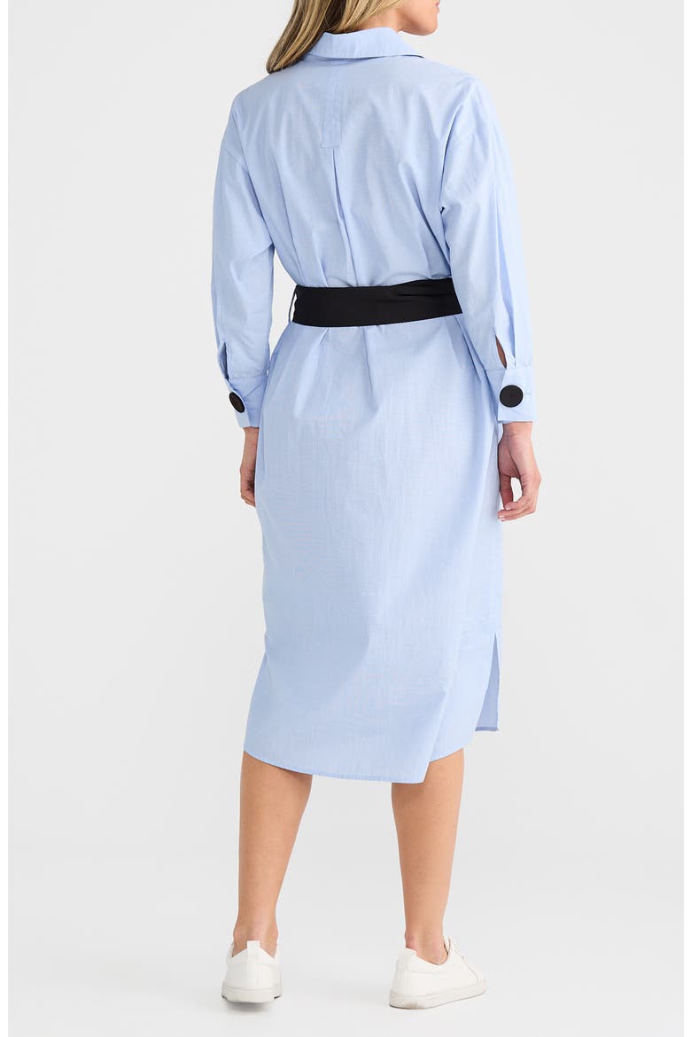 Coventry Tie Waist Long Sleeve Shirtdress, Alternate, color, BLUE