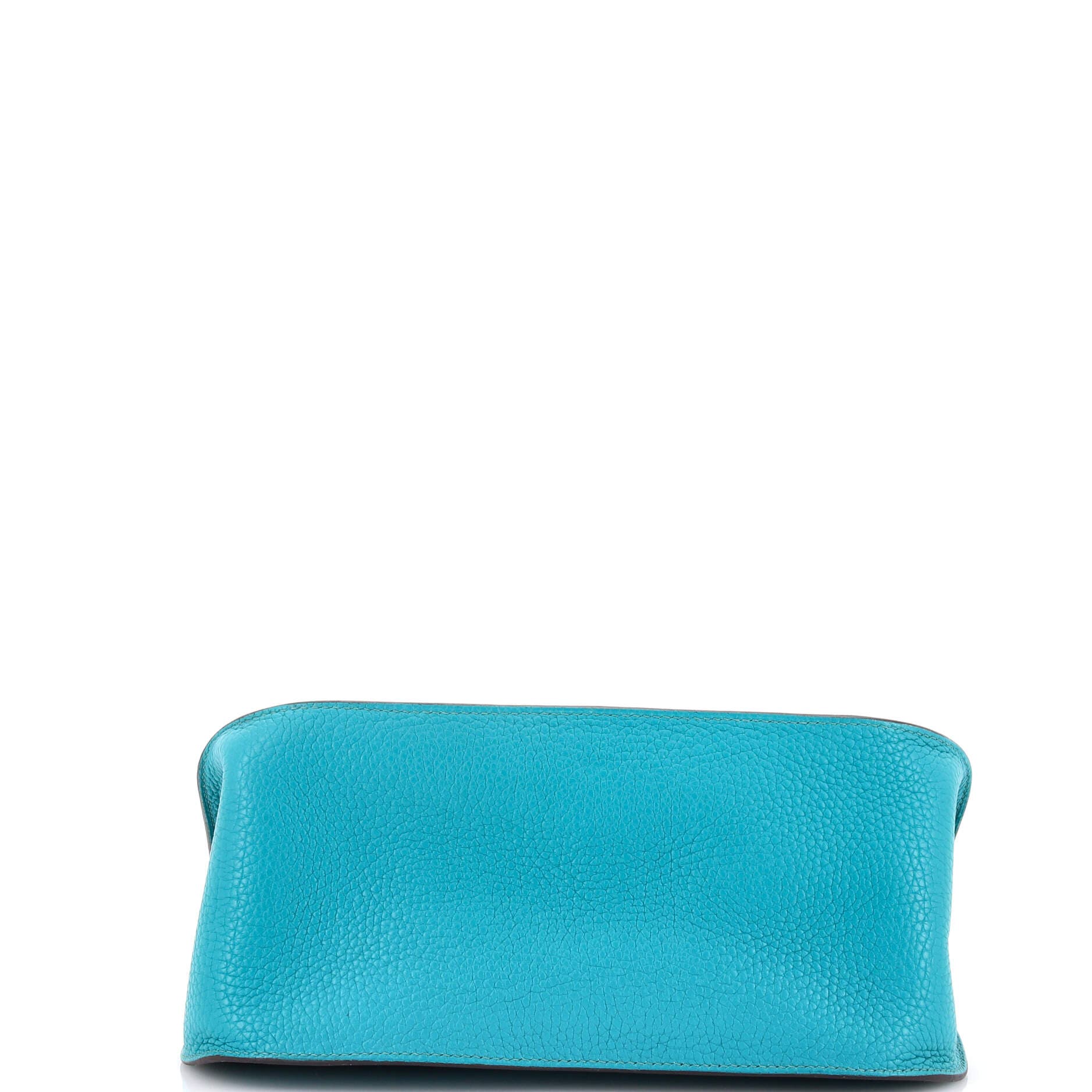 Pre-Owned Hermes Jypsiere Bag Clemence 28, Alternate, color, Bleu Paon