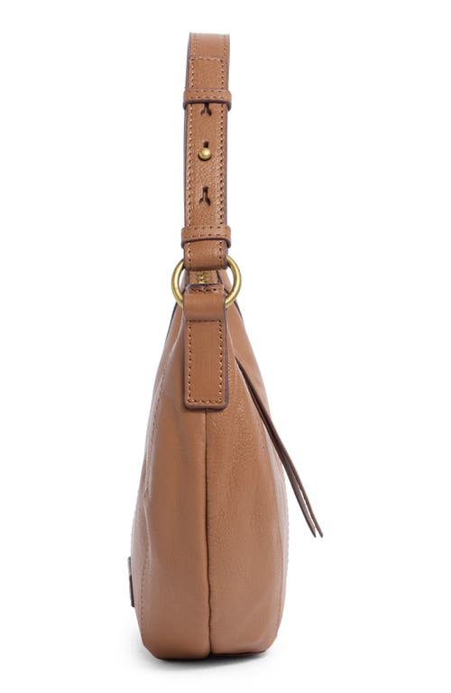 Shop Lucky Brand Ivla Mini Leather Shoulder Bag In Honey Tan