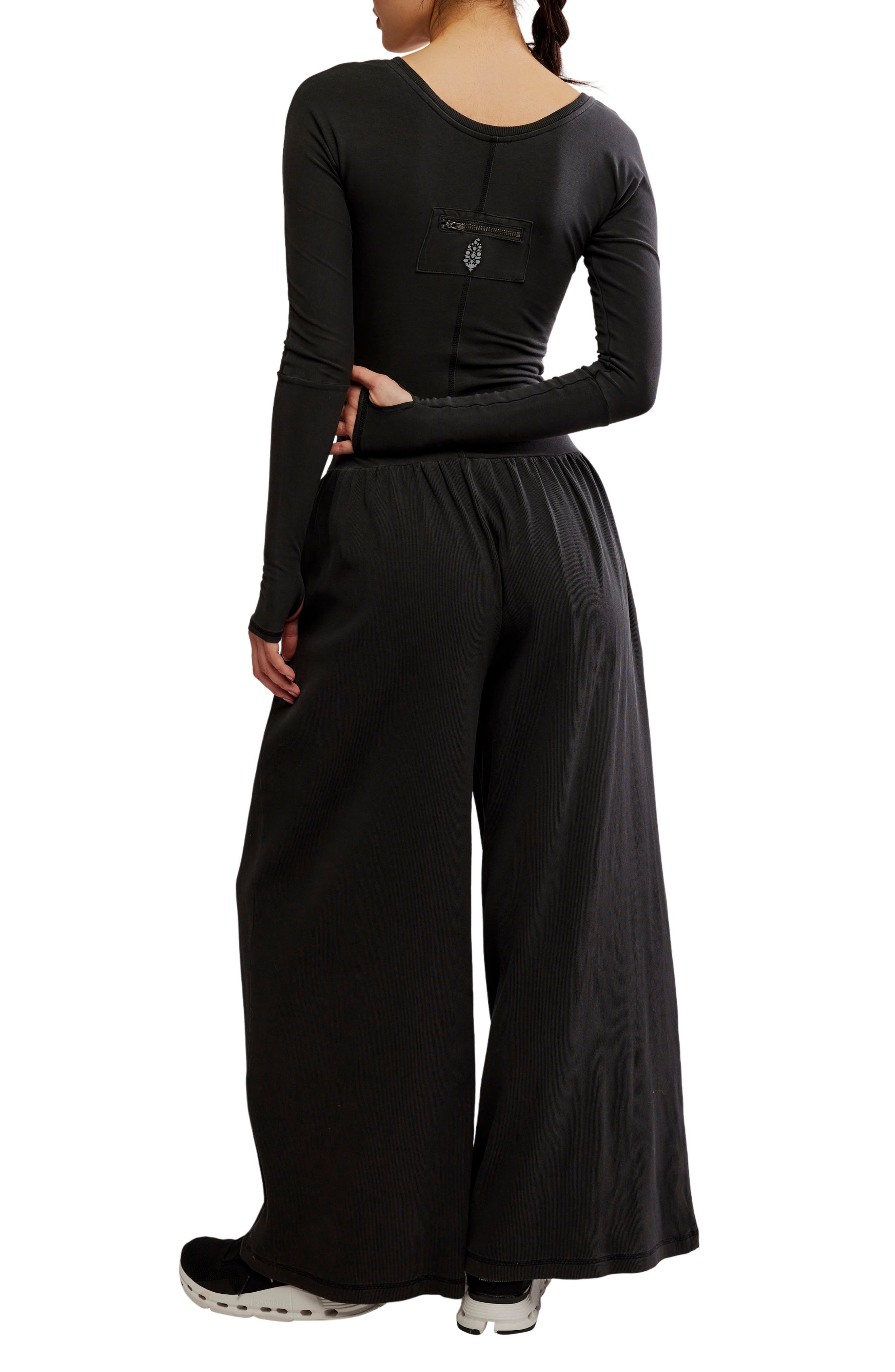 Free People FP Movement Hot Shot Wide Leg Long Sleeve Jumpsuit