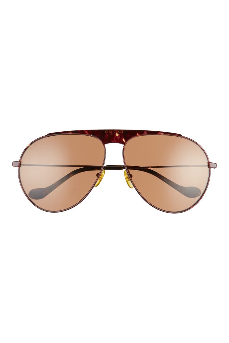65mm Oversize Aviator Sunglasses, Main, color, HAVANA/ BROWN