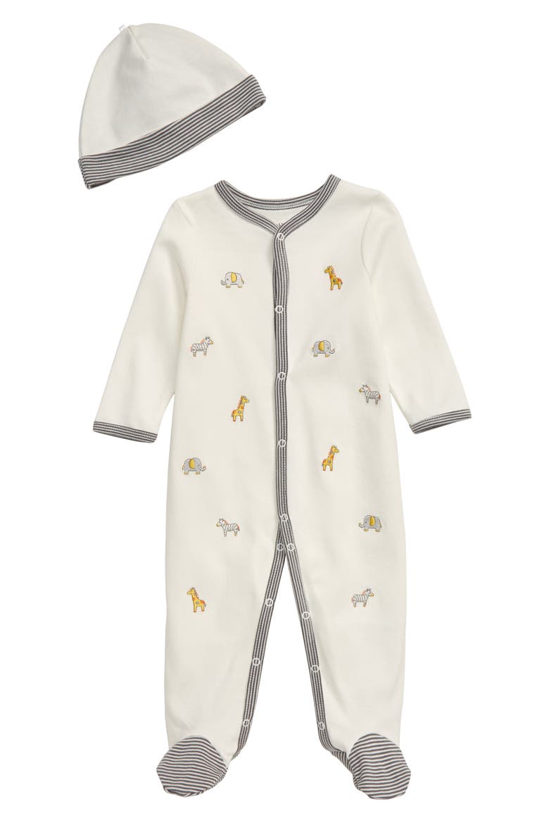 Safari Footie & Hat Set, Main, color, IVORY MULTI