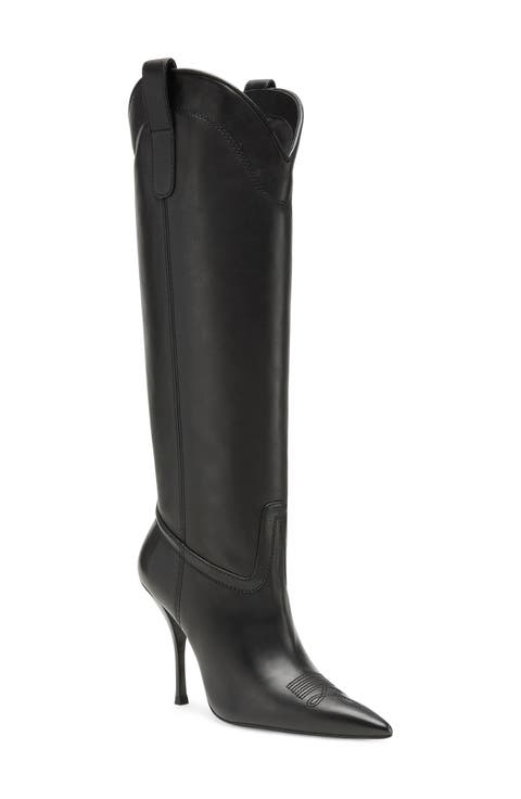 Outwest Knee High Pointed Toe Boot