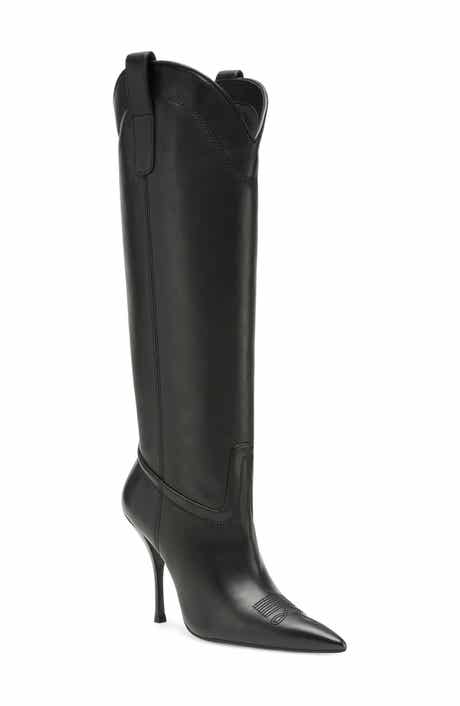 Outwest Knee High Pointed Toe Boot