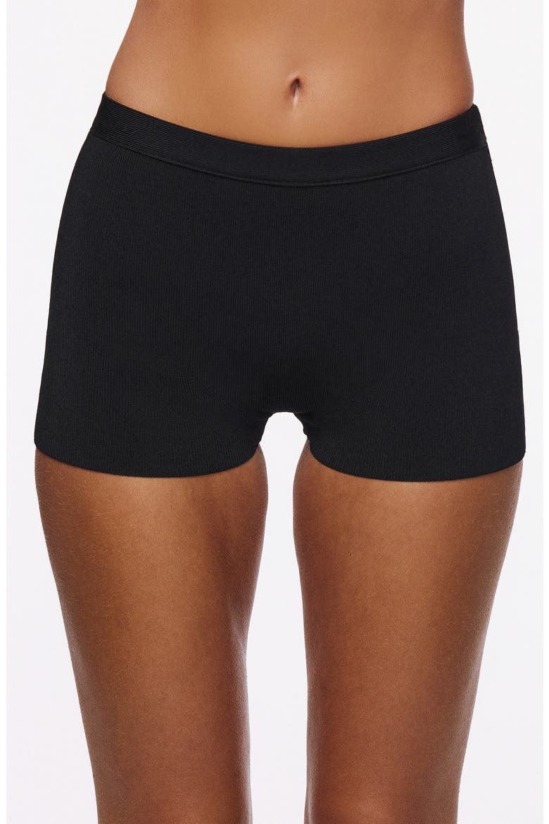 The Capri Bandage Mini Shorts, Alternate, color, BLACK