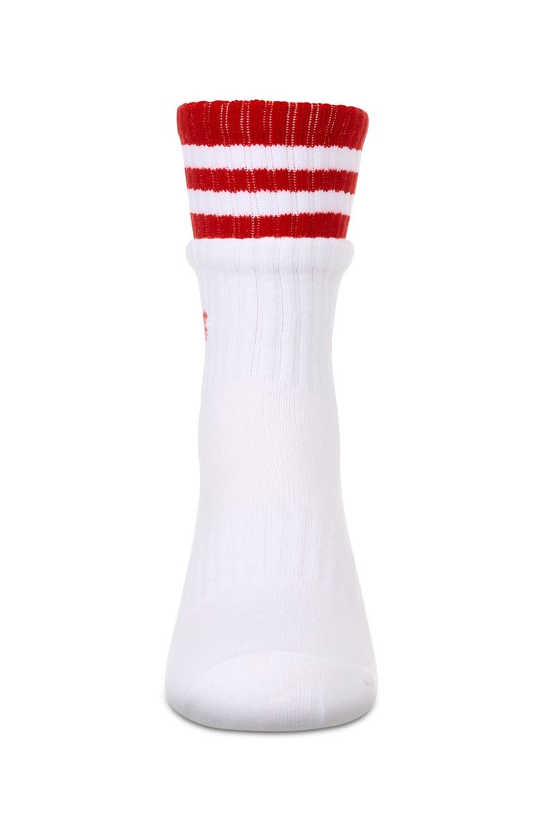 MeMoi Sport Rib Heart Crew Socks, Alternate, color, White