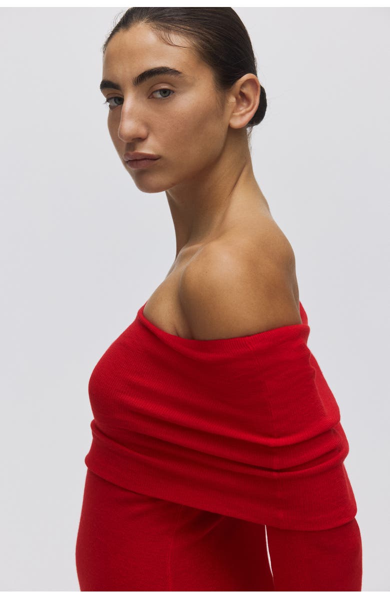 H&M Off-the-shoulder Dress, Alternate, color, Red