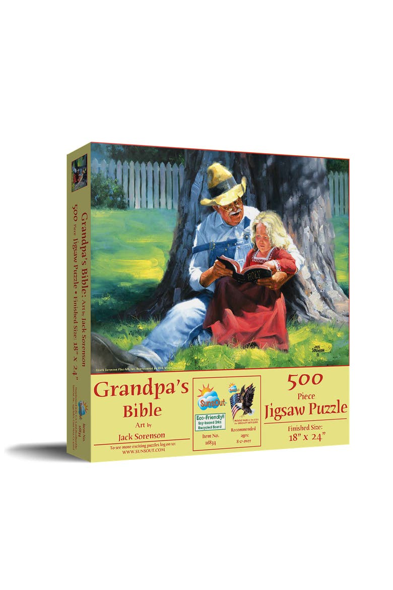 Grandpa's Bible 500 piece Jigsaw Puzzle for Adults, Main, color, Multicolor