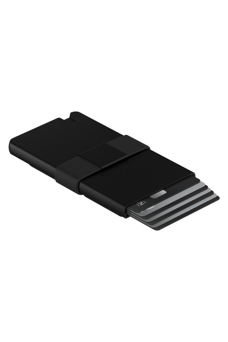 Pro Button Release Recycled Metal Card Holder, Alternate, color, JET BLACK