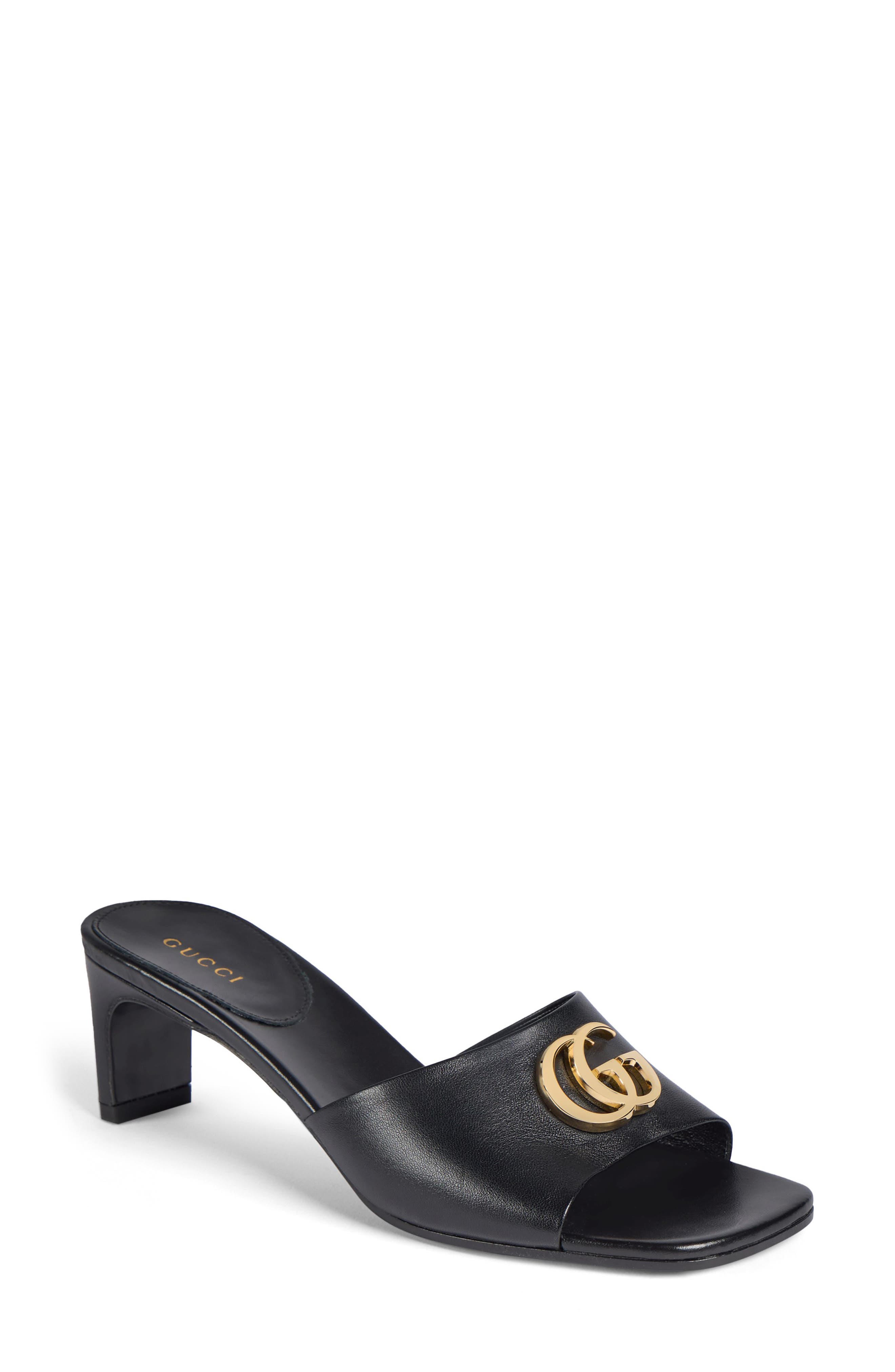 Gucci Interlocking-G Slide Sandal, Main, color, Nero