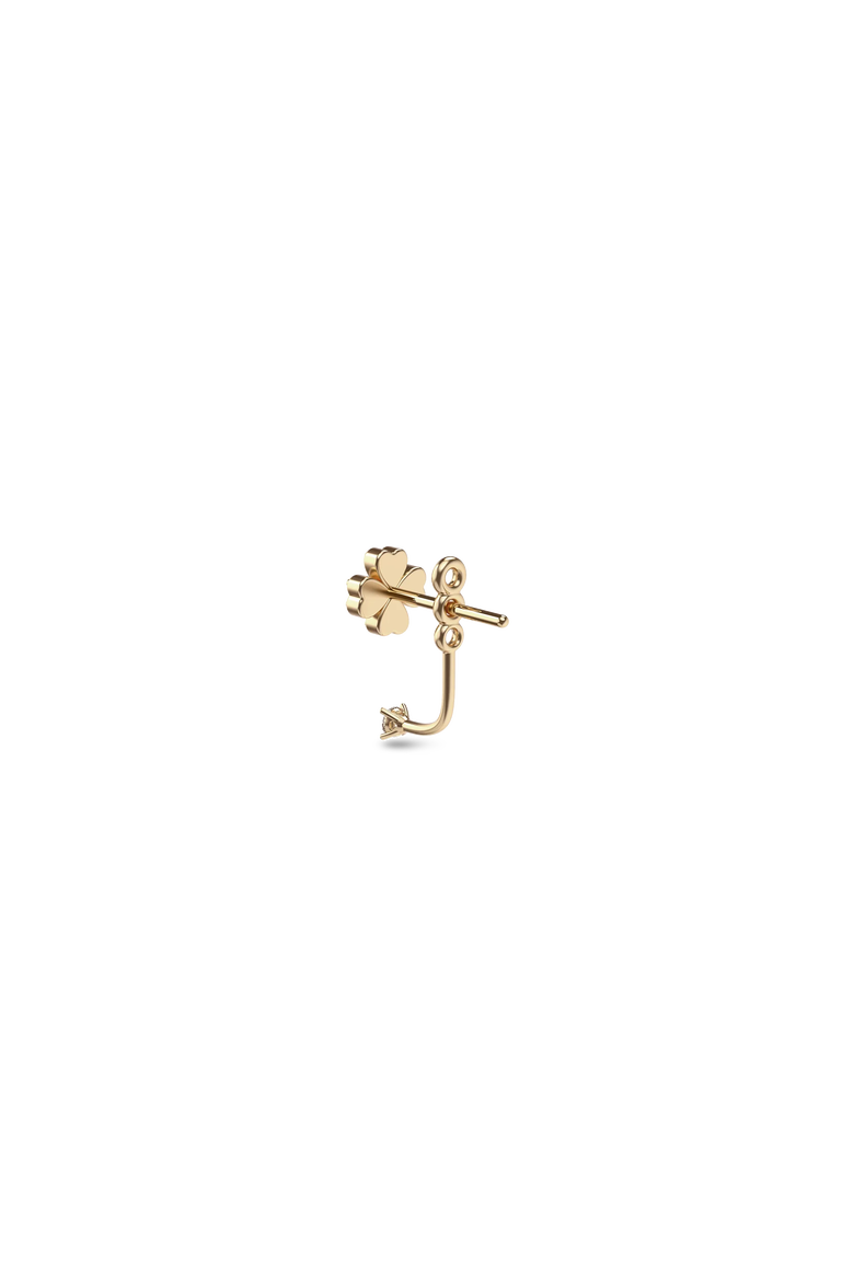 Lucky Clover Earring Jackets, Green Diamond Pavé, Alternate, color, Gold / Green & White Diamond
