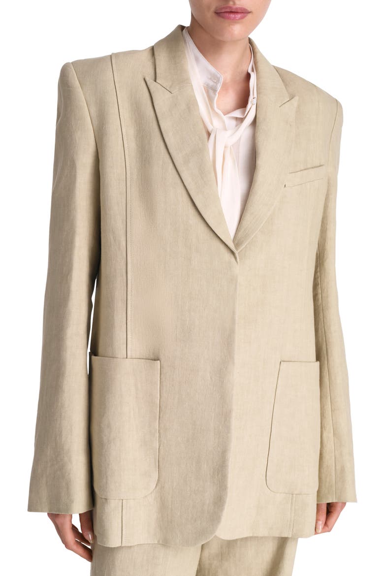 Morgans Oversize Linen Blazer, Main, color, SAFARI