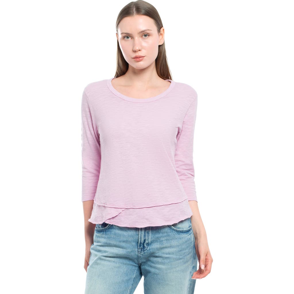 Wilt Clothing Long Sleeve Mock Layer Tee In Multi