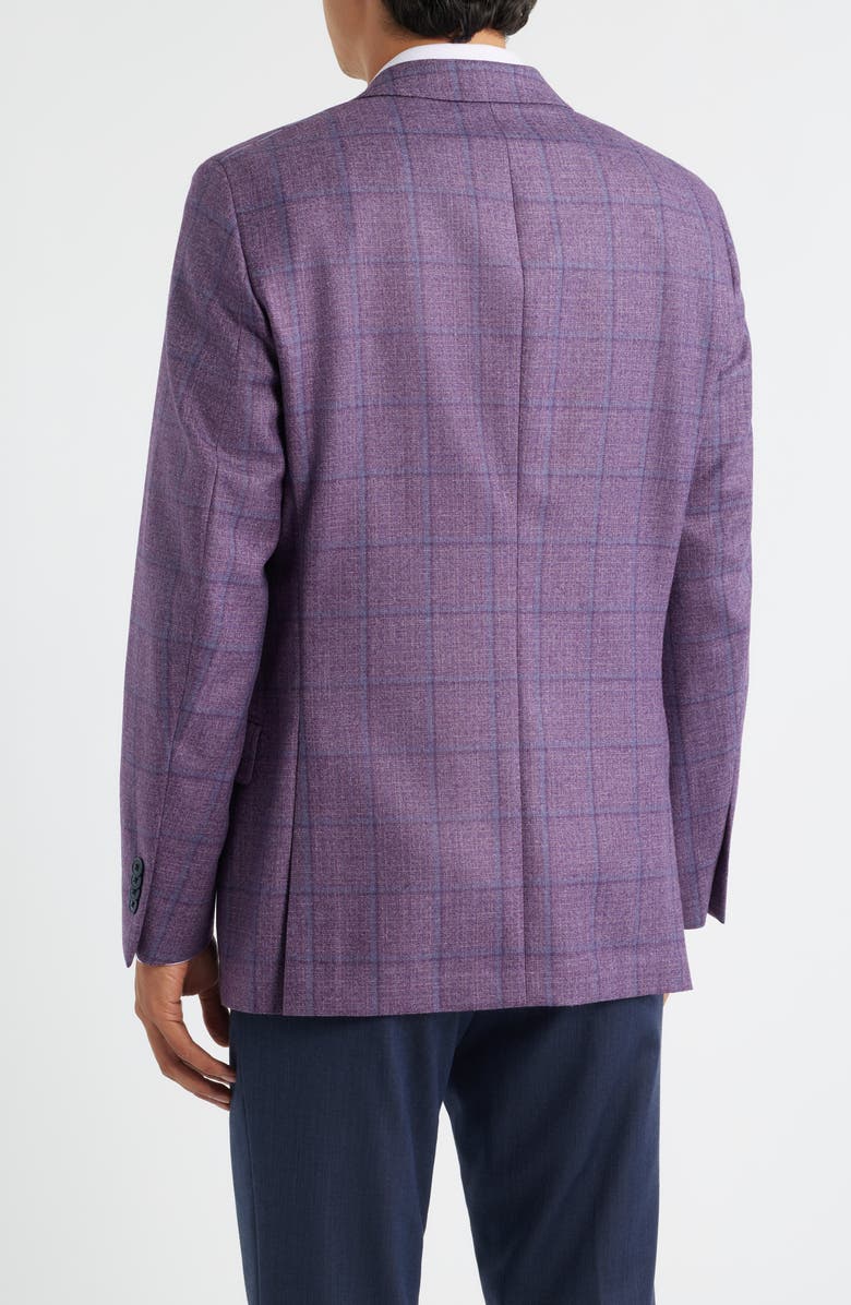 Peter Millar Hyperlight Soft Purple Shadow Check Wool Sport Coat, Alternate, color, Purple