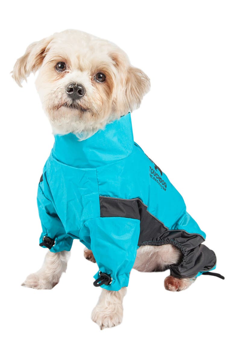 TOUCHDOG Quantum-Ice Full-Bodied Adjustable and 3M Reflective Dog Jacket - Small, Alternate, color, Ocean Blue Grey