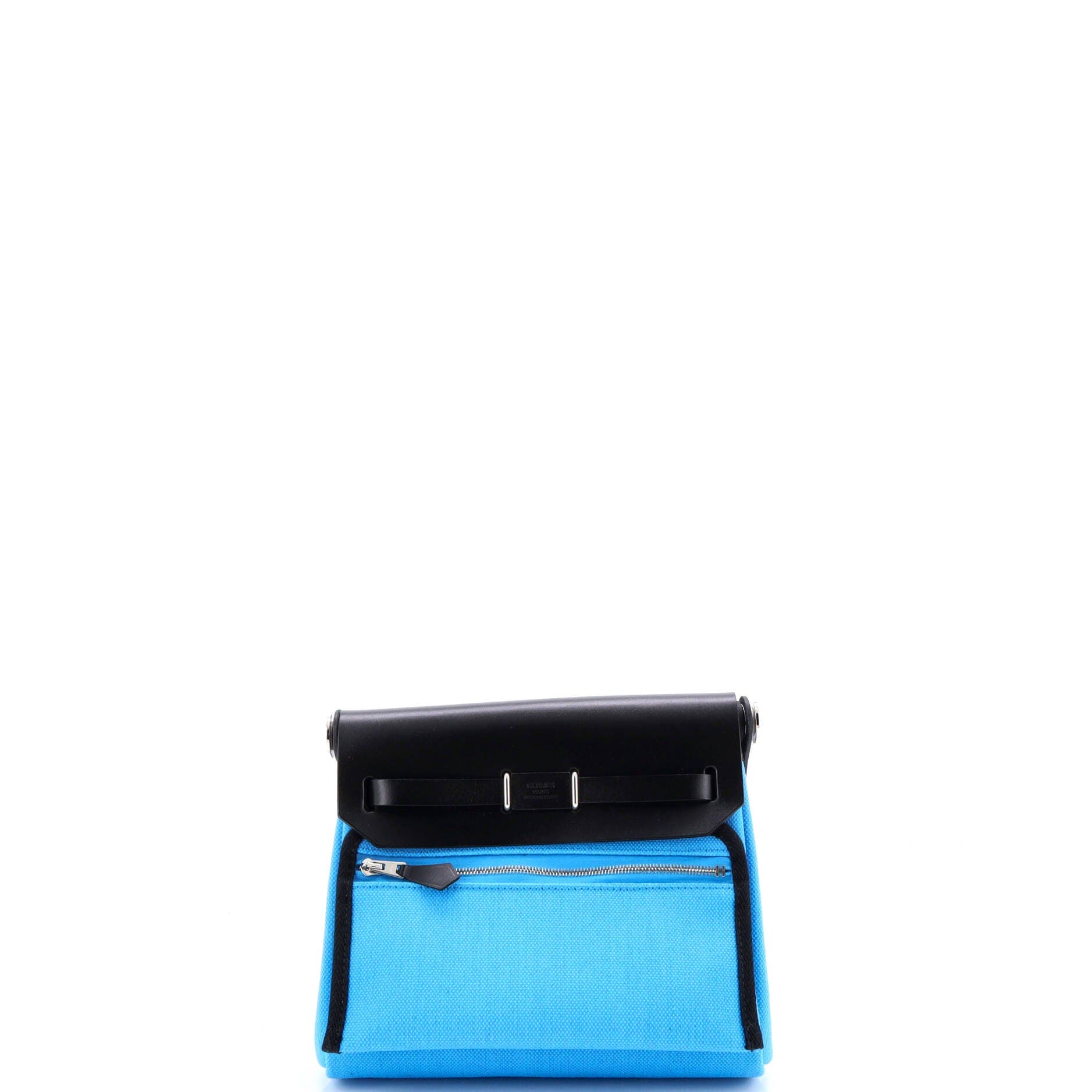 Pre-Owned Hermes Herbag Zip Toile and Leather 20, Alternate, color, Bleu Riviera