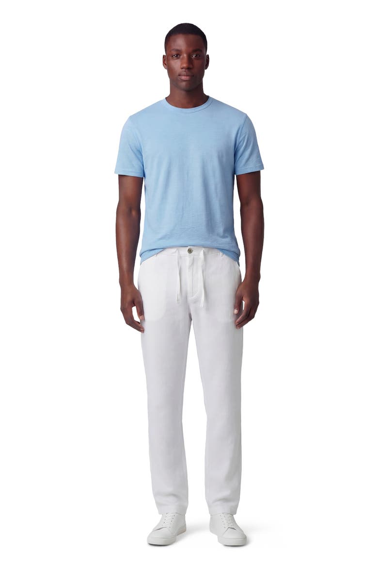 Solid Linen Drawstring Pant, Main, color, WHITE