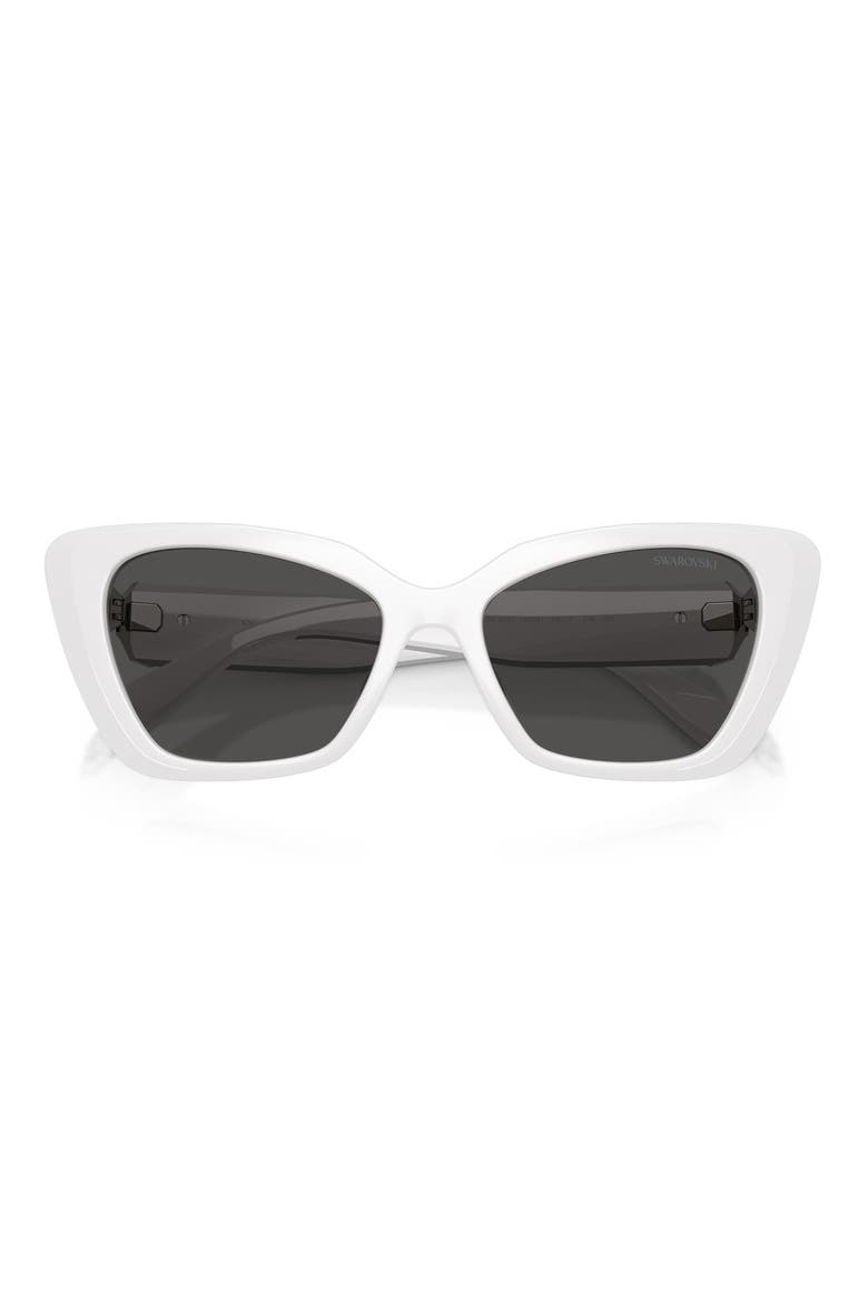 54mm Cat Eye Sunglasses, Alternate, color, WHITE / DARK GREY