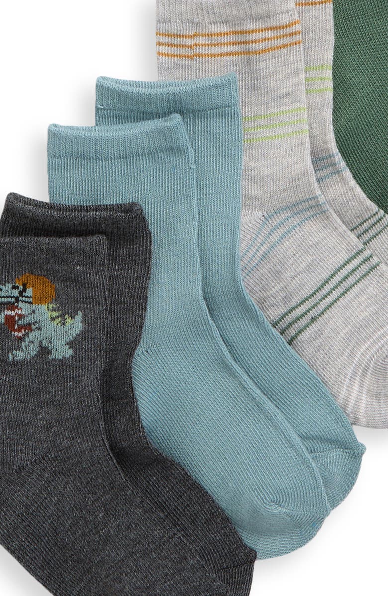Capelli New York Kids' Football Dino Assorted 10-Pack Crew Socks, Alternate, color, Blue Multi Combo